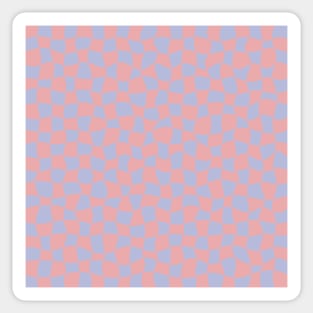 Warped Checkerboard, Pink and Lavender Sticker